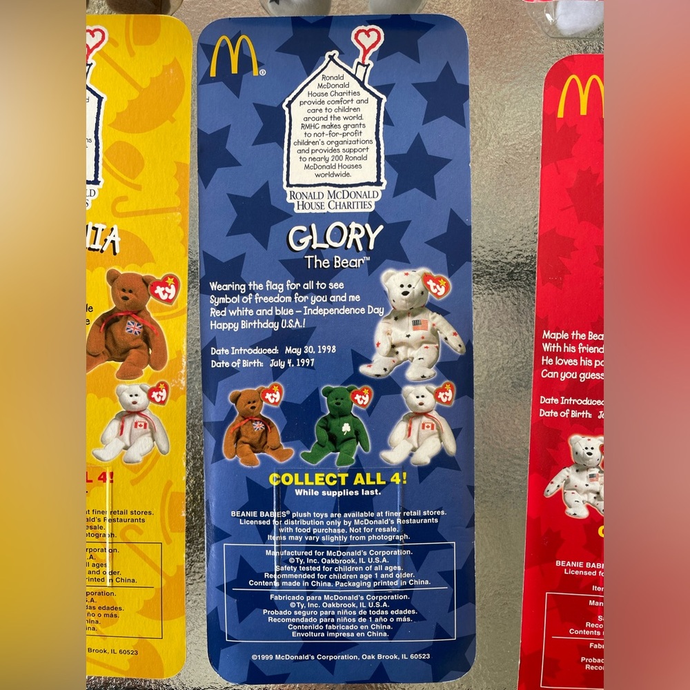 TY Beanie babies Mcdonalds International Bears Extremely RARE - Picture 2 of 13